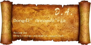 Dongó Annamária névjegykártya